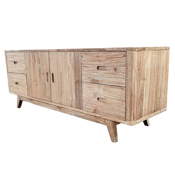 WASHED-CABINET2501 水洗白柚木矮櫃