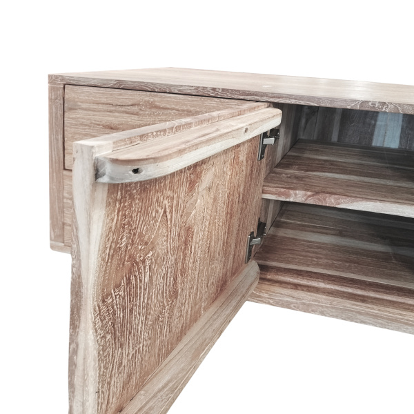 WASHED-CABINET2501 水洗白柚木矮櫃